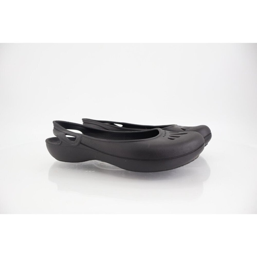 Crocs Kadee Women's Size 7 Black Rubber Ballet Flats Slip On Comfort Shoes